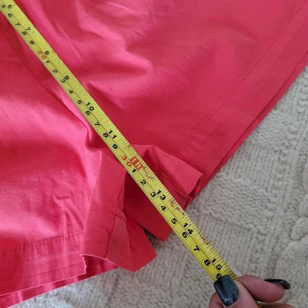 NWT Monrow Cotton Poplin Paperbag Shorts size S Fire Coral